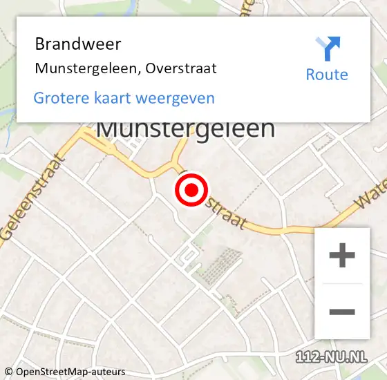 Locatie op kaart van de 112 melding: Brandweer Munstergeleen, Overstraat op 1 november 2014 14:30