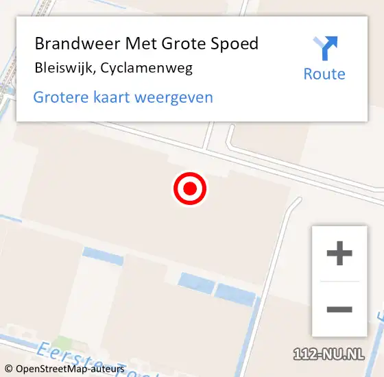 Locatie op kaart van de 112 melding: Brandweer Met Grote Spoed Naar Bleiswijk, Cyclamenweg op 2 januari 2025 10:40