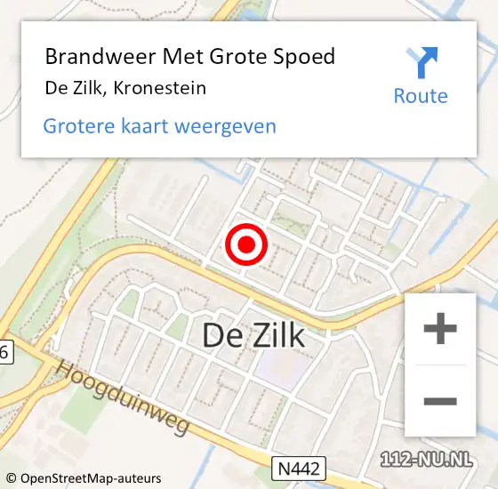 Locatie op kaart van de 112 melding: Brandweer Met Grote Spoed Naar De Zilk, Kronestein op 2 januari 2025 10:49