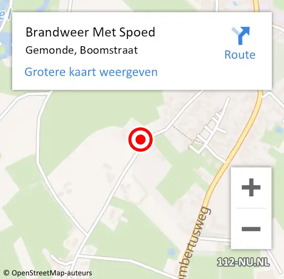 Locatie op kaart van de 112 melding: Brandweer Met Spoed Naar Gemonde, Boomstraat op 2 januari 2025 10:59