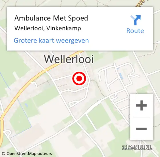 Locatie op kaart van de 112 melding: Ambulance Met Spoed Naar Wellerlooi, Vinkenkamp op 1 november 2014 14:34