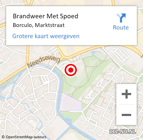 Locatie op kaart van de 112 melding: Brandweer Met Spoed Naar Borculo, Marktstraat op 2 januari 2025 11:19