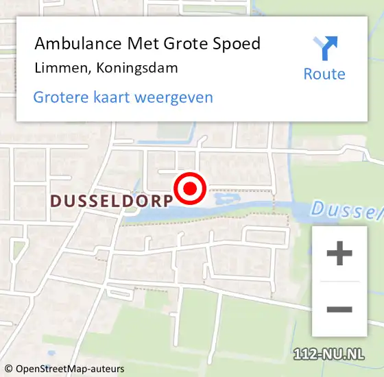 Locatie op kaart van de 112 melding: Ambulance Met Grote Spoed Naar Limmen, Koningsdam op 2 januari 2025 12:11