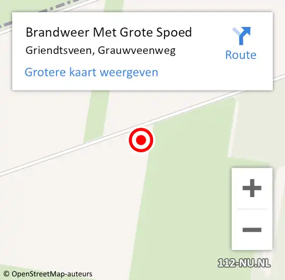 Locatie op kaart van de 112 melding: Brandweer Met Grote Spoed Naar Griendtsveen, Grauwveenweg op 2 januari 2025 12:15