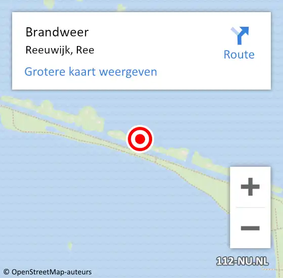 Locatie op kaart van de 112 melding: Brandweer Reeuwijk, Ree op 2 januari 2025 12:27