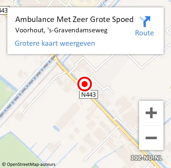 Locatie op kaart van de 112 melding: Ambulance Met Zeer Grote Spoed Naar Voorhout, 's-Gravendamseweg op 2 januari 2025 13:41