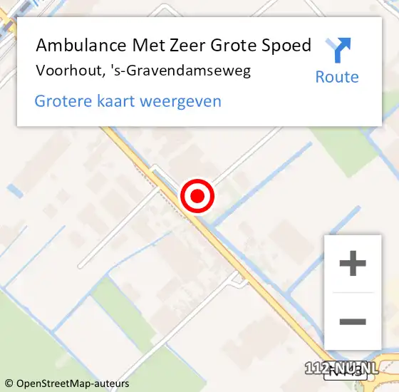 Locatie op kaart van de 112 melding: Ambulance Met Zeer Grote Spoed Naar Voorhout, 's-Gravendamseweg op 2 januari 2025 13:42