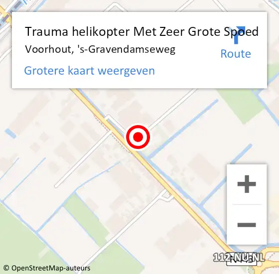 Locatie op kaart van de 112 melding: Trauma helikopter Met Zeer Grote Spoed Naar Voorhout, 's-Gravendamseweg op 2 januari 2025 13:42