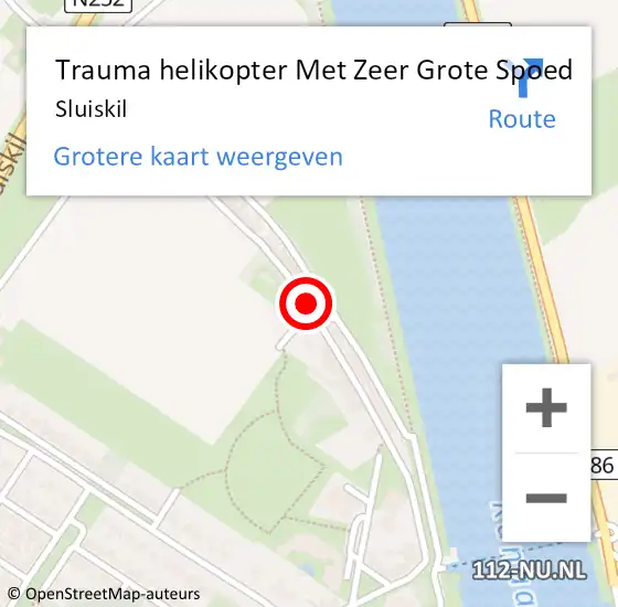 Locatie op kaart van de 112 melding: Trauma helikopter Met Zeer Grote Spoed Naar Sluiskil op 2 januari 2025 14:20