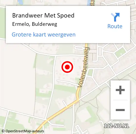 Locatie op kaart van de 112 melding: Brandweer Met Spoed Naar Ermelo, Bulderweg op 2 januari 2025 14:32