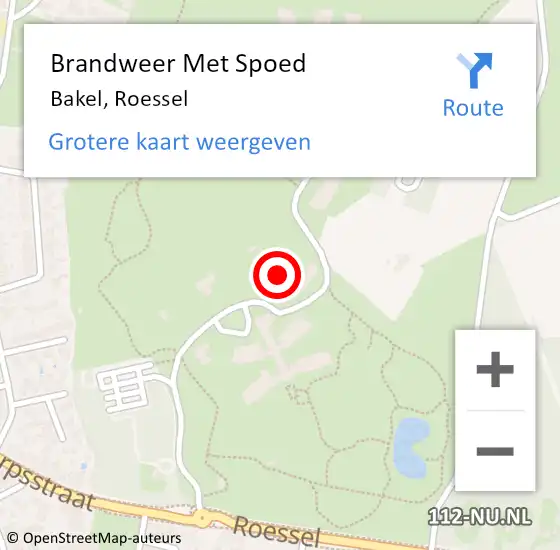 Locatie op kaart van de 112 melding: Brandweer Met Spoed Naar Bakel, Roessel op 2 januari 2025 14:33