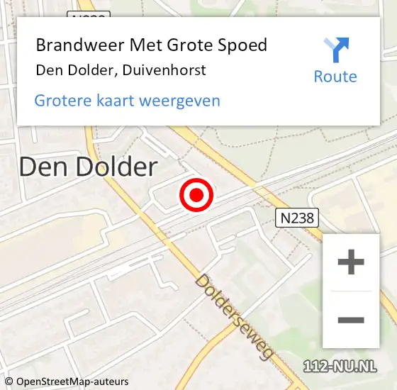 Locatie op kaart van de 112 melding: Brandweer Met Grote Spoed Naar Den Dolder, Duivenhorst op 2 januari 2025 14:41