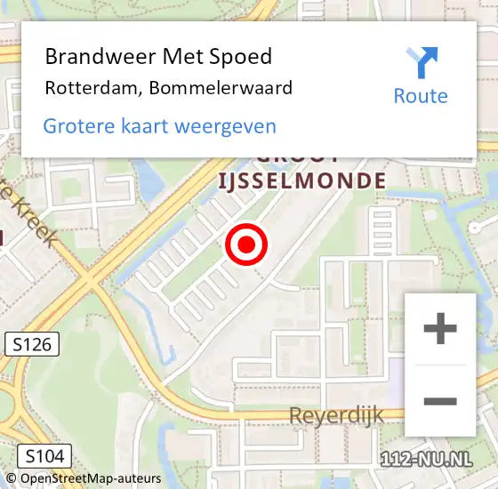 Locatie op kaart van de 112 melding: Brandweer Met Spoed Naar Rotterdam, Bommelerwaard op 2 januari 2025 14:43