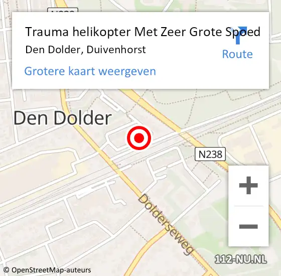 Locatie op kaart van de 112 melding: Trauma helikopter Met Zeer Grote Spoed Naar Den Dolder, Duivenhorst op 2 januari 2025 14:48