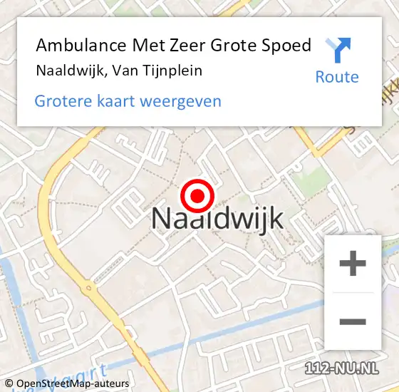 Locatie op kaart van de 112 melding: Ambulance Met Zeer Grote Spoed Naar Naaldwijk, Van Tijnplein op 2 januari 2025 15:11