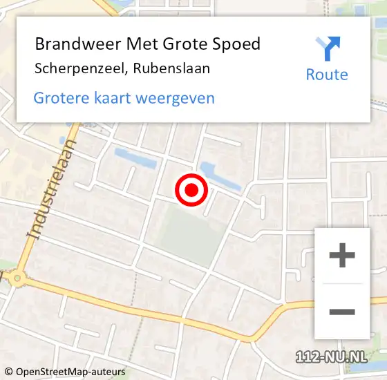 Locatie op kaart van de 112 melding: Brandweer Met Grote Spoed Naar Scherpenzeel, Rubenslaan op 2 januari 2025 15:13