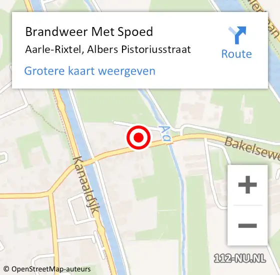 Locatie op kaart van de 112 melding: Brandweer Met Spoed Naar Aarle-Rixtel, Albers Pistoriusstraat op 2 januari 2025 15:23