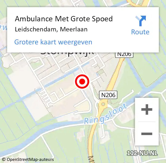 Locatie op kaart van de 112 melding: Ambulance Met Grote Spoed Naar Leidschendam, Meerlaan op 2 januari 2025 15:32