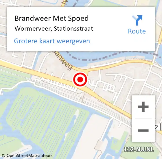 Locatie op kaart van de 112 melding: Brandweer Met Spoed Naar Wormerveer, Stationsstraat op 2 januari 2025 15:32