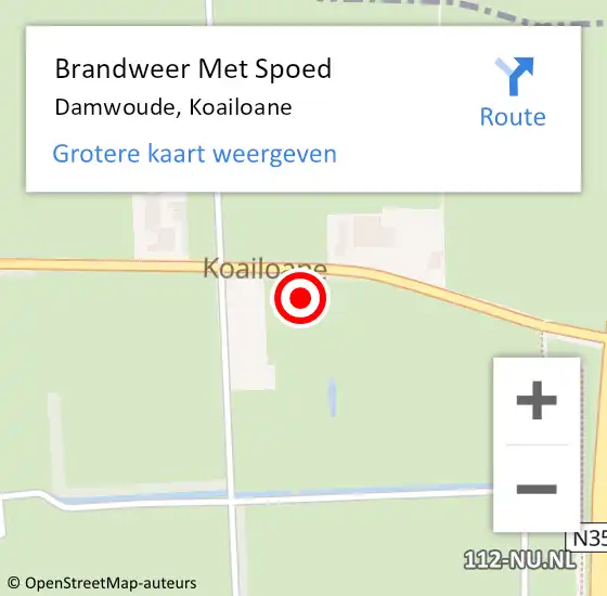 Locatie op kaart van de 112 melding: Brandweer Met Spoed Naar Damwoude, Koailoane op 2 januari 2025 15:41