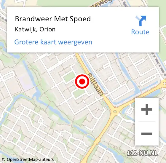 Locatie op kaart van de 112 melding: Brandweer Met Spoed Naar Katwijk, Orion op 2 januari 2025 16:01