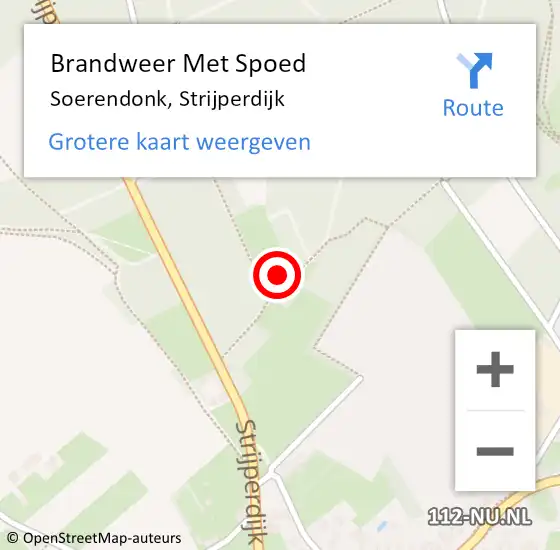 Locatie op kaart van de 112 melding: Brandweer Met Spoed Naar Soerendonk, Strijperdijk op 2 januari 2025 17:10