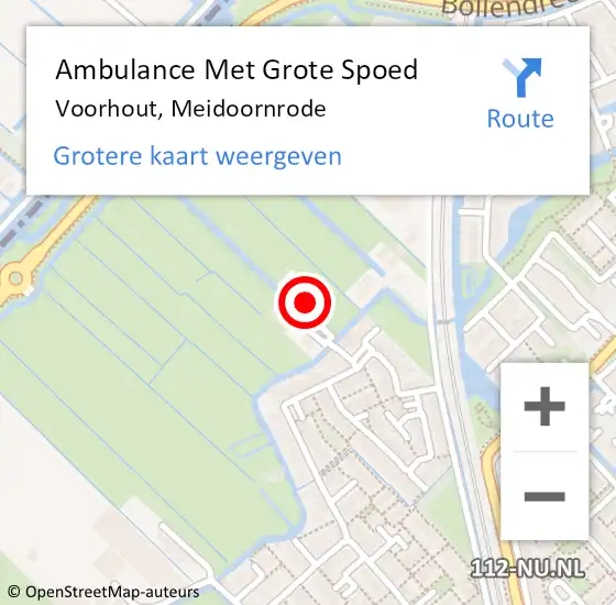 Locatie op kaart van de 112 melding: Ambulance Met Grote Spoed Naar Voorhout, Meidoornrode op 2 januari 2025 19:07