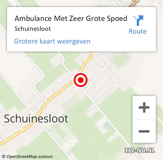 Locatie op kaart van de 112 melding: Ambulance Met Zeer Grote Spoed Naar Schuinesloot op 2 januari 2025 19:13