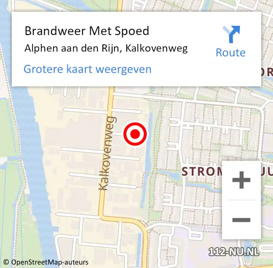 Locatie op kaart van de 112 melding: Brandweer Met Spoed Naar Alphen aan den Rijn, Kalkovenweg op 2 januari 2025 19:32