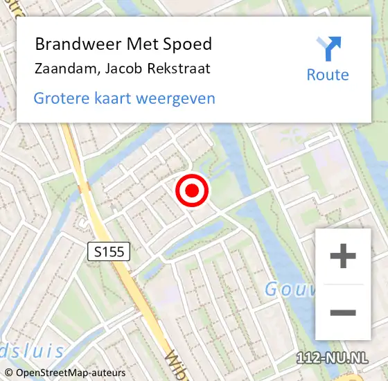 Locatie op kaart van de 112 melding: Brandweer Met Spoed Naar Zaandam, Jacob Rekstraat op 2 januari 2025 20:00