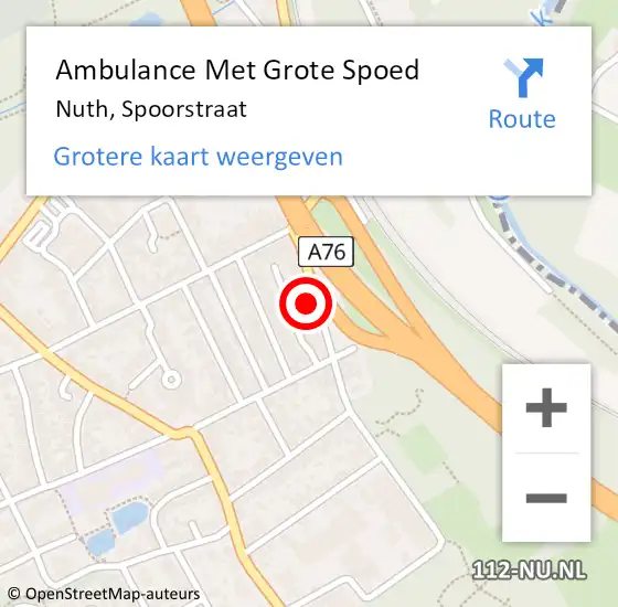 Locatie op kaart van de 112 melding: Ambulance Met Grote Spoed Naar Nuth, Spoorstraat op 1 november 2014 15:34