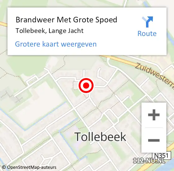 Locatie op kaart van de 112 melding: Brandweer Met Grote Spoed Naar Tollebeek, Lange Jacht op 2 januari 2025 20:14