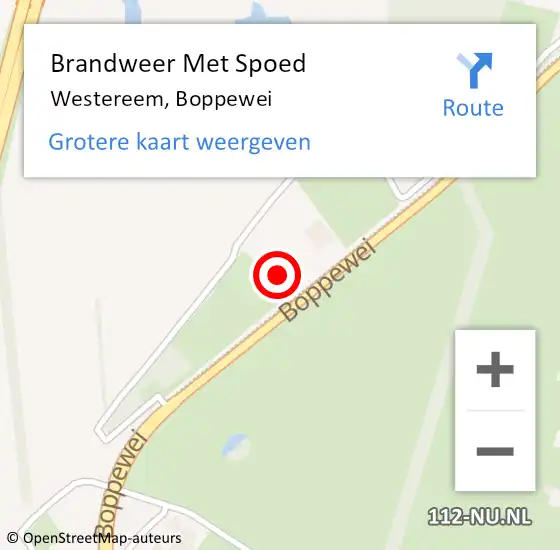 Locatie op kaart van de 112 melding: Brandweer Met Spoed Naar Westereem, Boppewei op 2 januari 2025 20:26