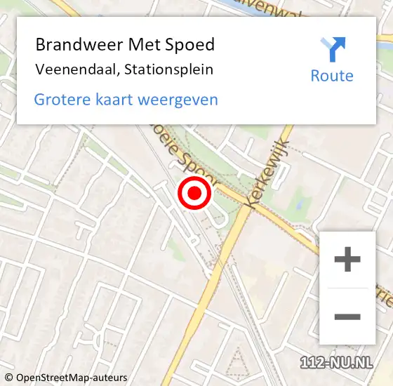 Locatie op kaart van de 112 melding: Brandweer Met Spoed Naar Veenendaal, Stationsplein op 2 januari 2025 20:48