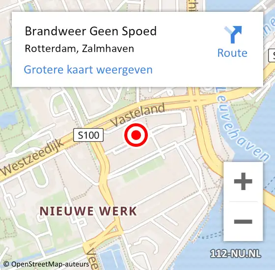 Locatie op kaart van de 112 melding: Brandweer Geen Spoed Naar Rotterdam, Zalmhaven op 2 januari 2025 21:32