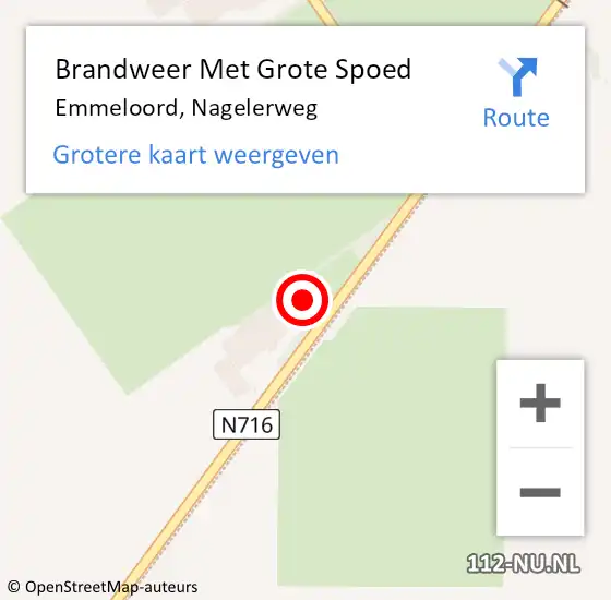 Locatie op kaart van de 112 melding: Brandweer Met Grote Spoed Naar Emmeloord, Nagelerweg op 2 januari 2025 22:25