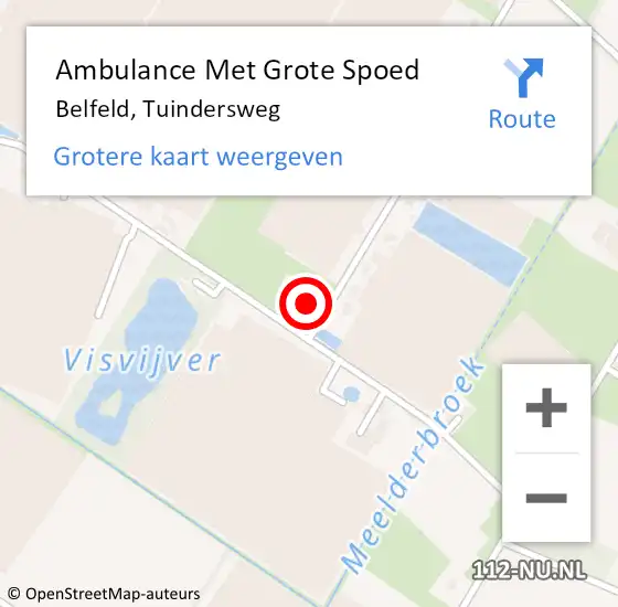 Locatie op kaart van de 112 melding: Ambulance Met Grote Spoed Naar Belfeld, Tuindersweg op 1 november 2014 15:50