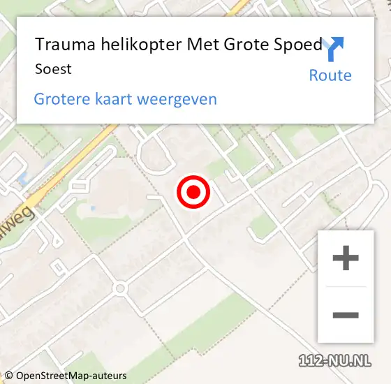 Locatie op kaart van de 112 melding: Trauma helikopter Met Grote Spoed Naar Soest op 2 januari 2025 23:14