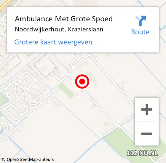 Locatie op kaart van de 112 melding: Ambulance Met Grote Spoed Naar Noordwijkerhout, Kraaierslaan op 3 januari 2025 01:04