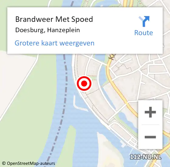 Locatie op kaart van de 112 melding: Brandweer Met Spoed Naar Doesburg, Hanzeplein op 3 januari 2025 01:49