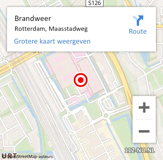 Locatie op kaart van de 112 melding: Brandweer Rotterdam, Maasstadweg op 3 januari 2025 06:13