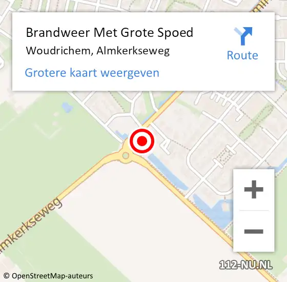 Locatie op kaart van de 112 melding: Brandweer Met Grote Spoed Naar Woudrichem, Almkerkseweg op 3 januari 2025 07:32