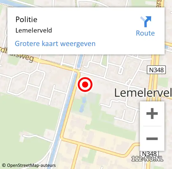 Locatie op kaart van de 112 melding: Politie Lemelerveld op 3 januari 2025 07:51