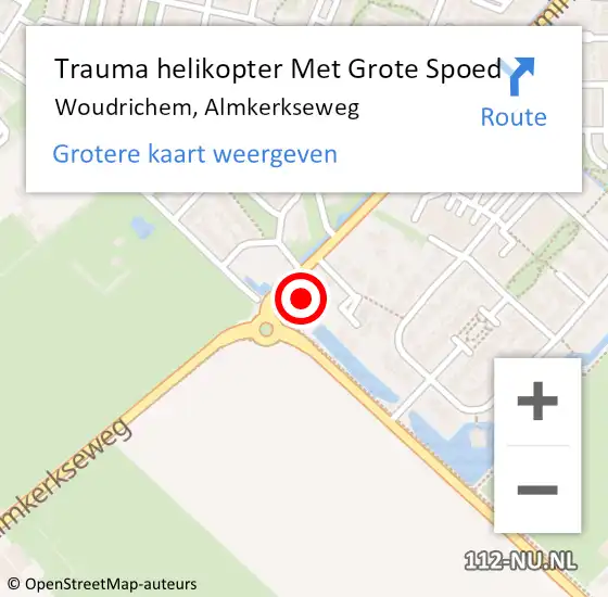 Locatie op kaart van de 112 melding: Trauma helikopter Met Grote Spoed Naar Woudrichem, Almkerkseweg op 3 januari 2025 07:53