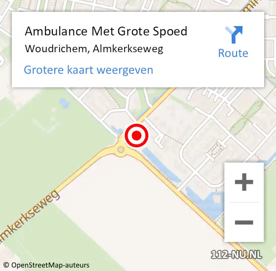 Locatie op kaart van de 112 melding: Ambulance Met Grote Spoed Naar Woudrichem, Almkerkseweg op 3 januari 2025 07:54