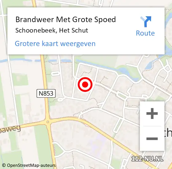 Locatie op kaart van de 112 melding: Brandweer Met Grote Spoed Naar Schoonebeek, Het Schut op 3 januari 2025 08:20