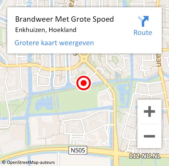 Locatie op kaart van de 112 melding: Brandweer Met Grote Spoed Naar Enkhuizen, Hoekland op 3 januari 2025 08:36