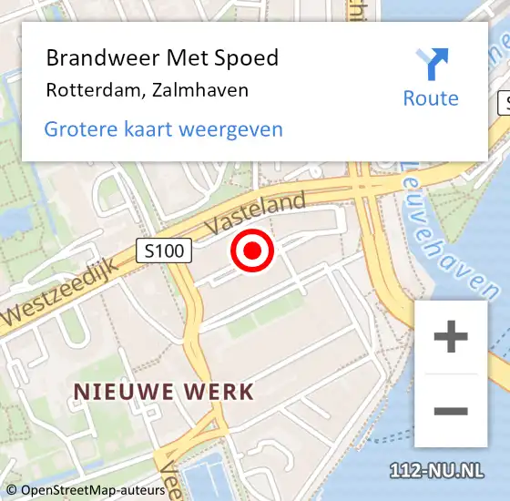 Locatie op kaart van de 112 melding: Brandweer Met Spoed Naar Rotterdam, Zalmhaven op 3 januari 2025 08:51