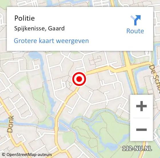 Locatie op kaart van de 112 melding: Politie Spijkenisse, Gaard op 3 januari 2025 09:01