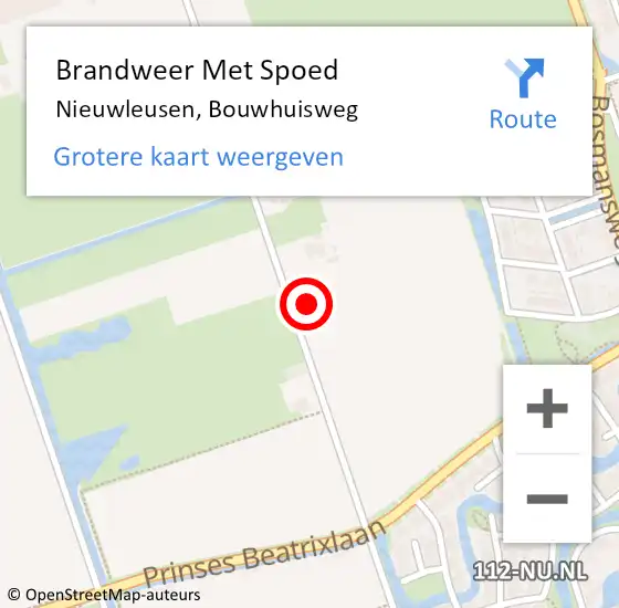 Locatie op kaart van de 112 melding: Brandweer Met Spoed Naar Nieuwleusen, Bouwhuisweg op 1 november 2014 16:19